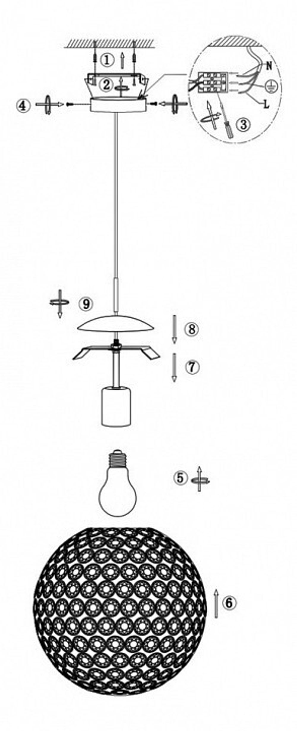 Подвесной светильник Globo Konda 16005