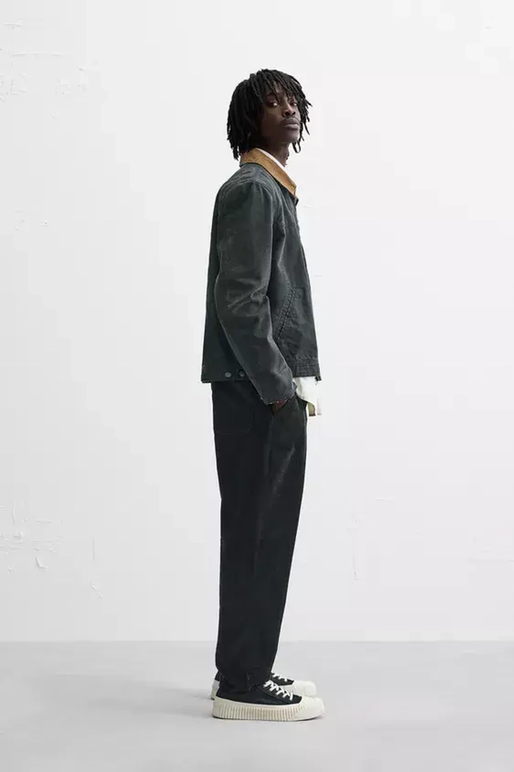 ZARA ВЕЛЬВЕТОВЫЕ БРЮКИ CARROT FIT, ЧЕРНЫЙ