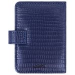 Визитница/кредитница однорядная GALANT "Contract", на 24 карты, под кожу крокодила, застежка, синяя, 235398