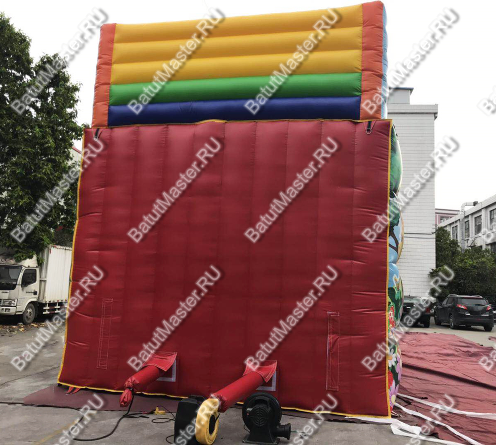 Детский надувной батут-горка "Радужный спуск" 10*5*6 м