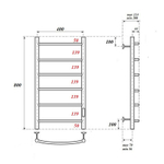 Полотенцесушитель электрический Point Афина PN04848 П6 400x800 диммер справа, хром