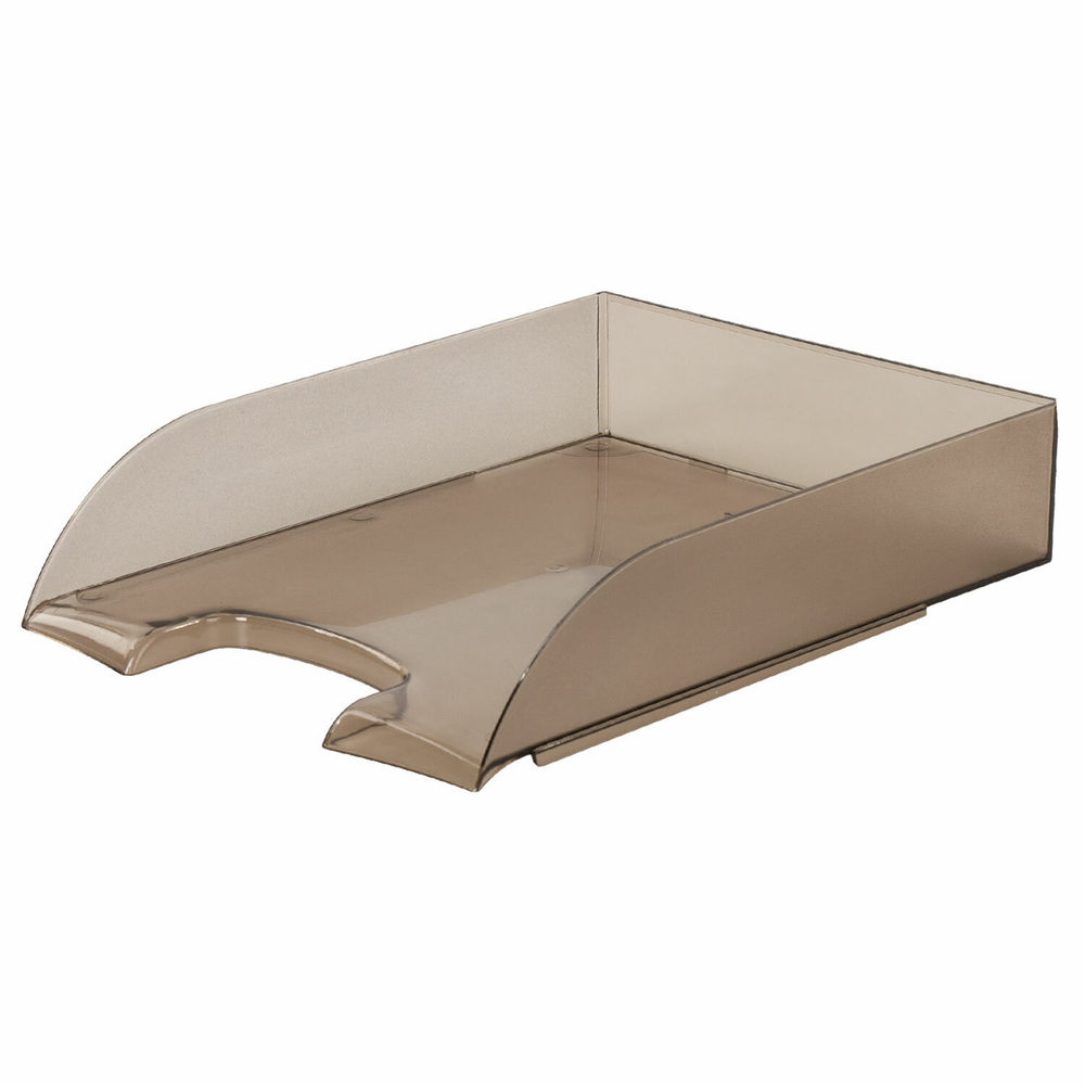 Лоток горизонтальный для бумаг BRAUBERG "Office style" 320х245х65 мм тонированный серый (4 штуки в упаковке)