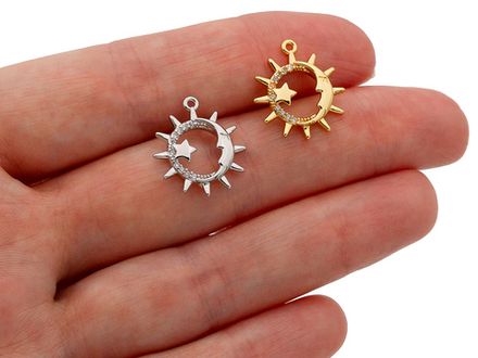 Подвеска "День-Ночь" 17мм, со стразами