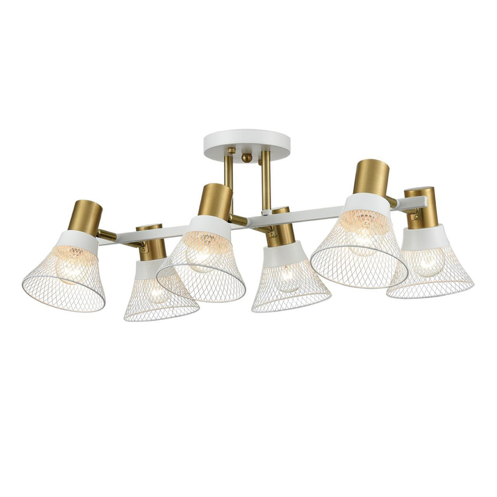 8045/6C MODERNI LN25 186 белый, латунь/белый металл/металл Люстра потолочная Е14 6*40W 220V ANRIYA