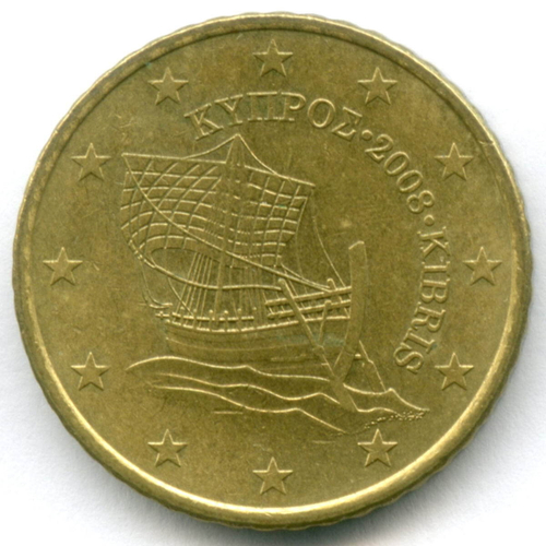 50 евроцентов 2008 год. Кипр. Регулярный выпуск. Нордик XF+