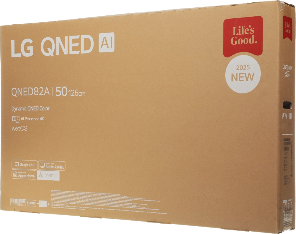 Телевизор LED LG 50" 50QNED82A6B.ARUG черный титан 4K Ultra HD 60Hz DVB-T DVB-T2 DVB-C DVB-S DVB-S2 USB WiFi Smart TV