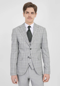 Мужской костюм тройка (серый) А48