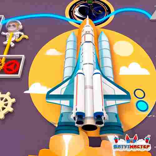 Детская интерактивная стена «Галактика», с ракетой и развивающими модулями