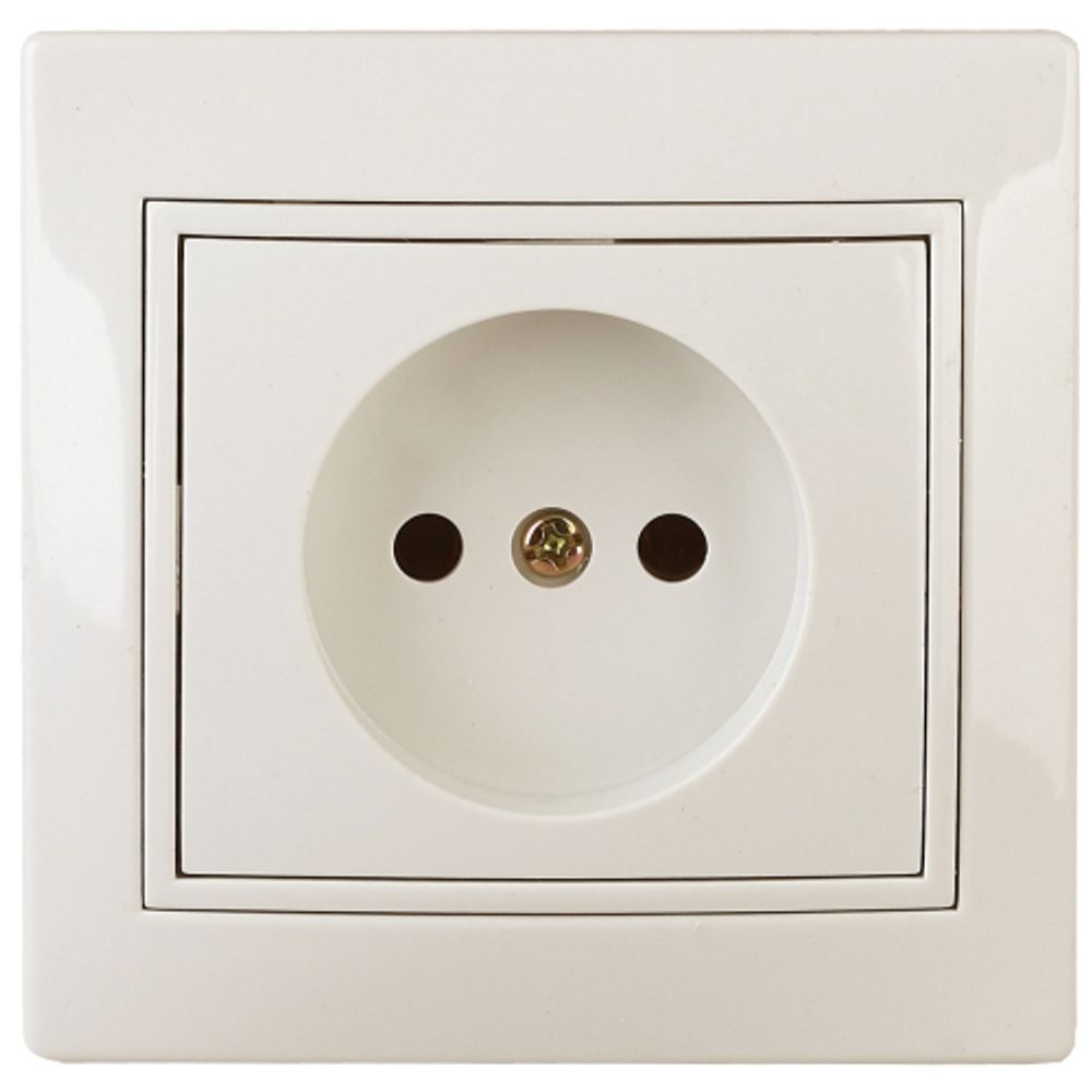 Розетка Intro Plano 1-201-02 без заземления 2P, 16А-250В, IP20, СУ, слоновая кость | Intro Plano Слоновая кость
