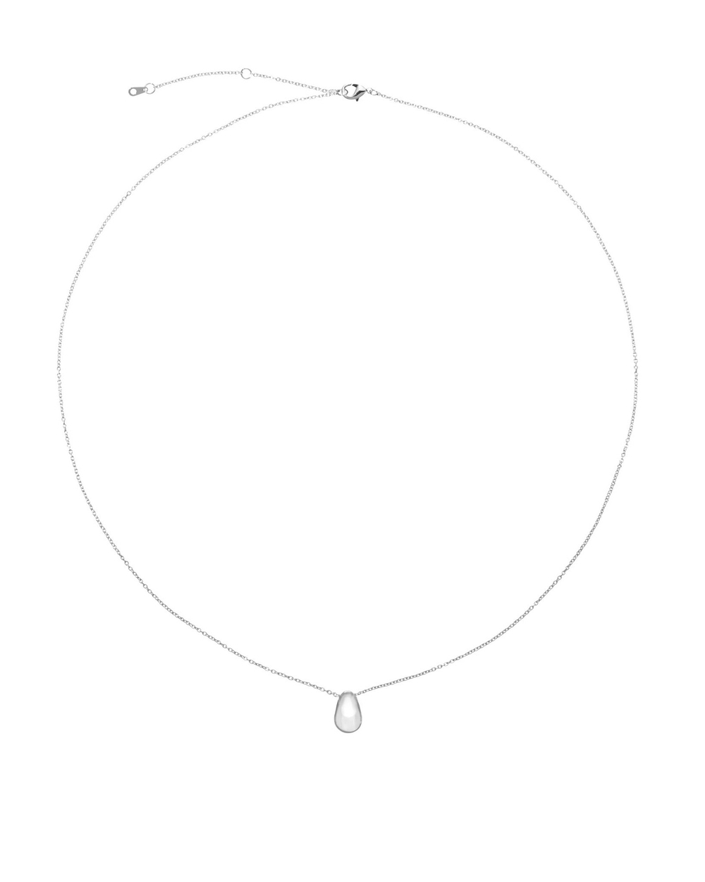 Подвеска капля, гладкий металл, серебро