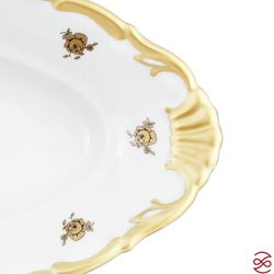 Блюдо для рыбы на ножке Queen's Crown Золотая роза 56 см