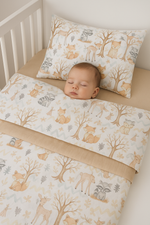 Детский комплект постельного белья из турецкого хлопка (поплин) "Зверята"