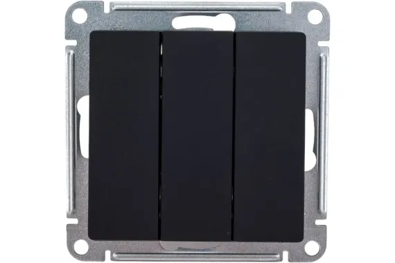 Выключатель Systeme Electric ATLASDESIGN 3 клавиши карбон 36373
