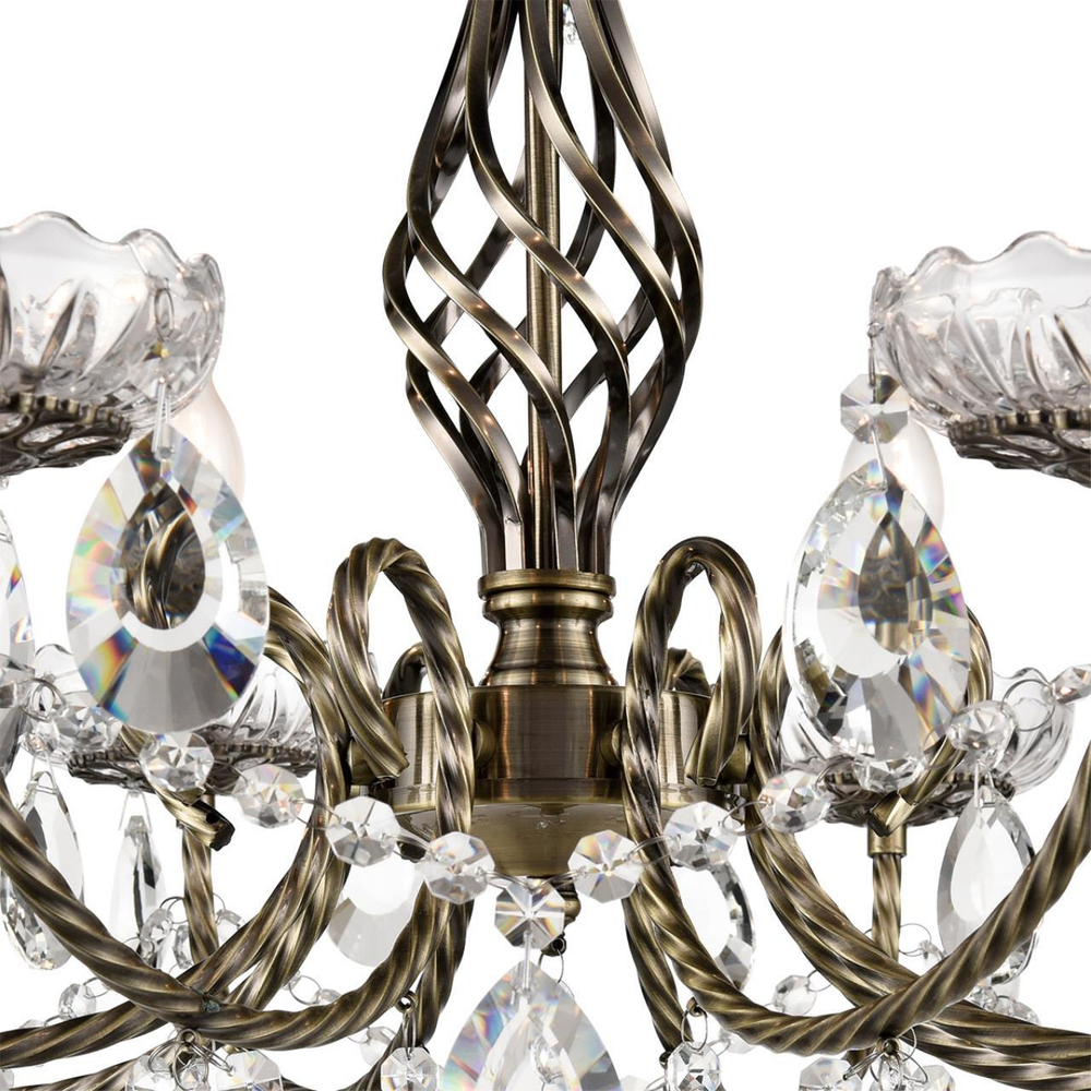8190/8 CLASSI LN25 24 античная бронза, металл/хрусталь Люстра E14 8*40W 220V LINN