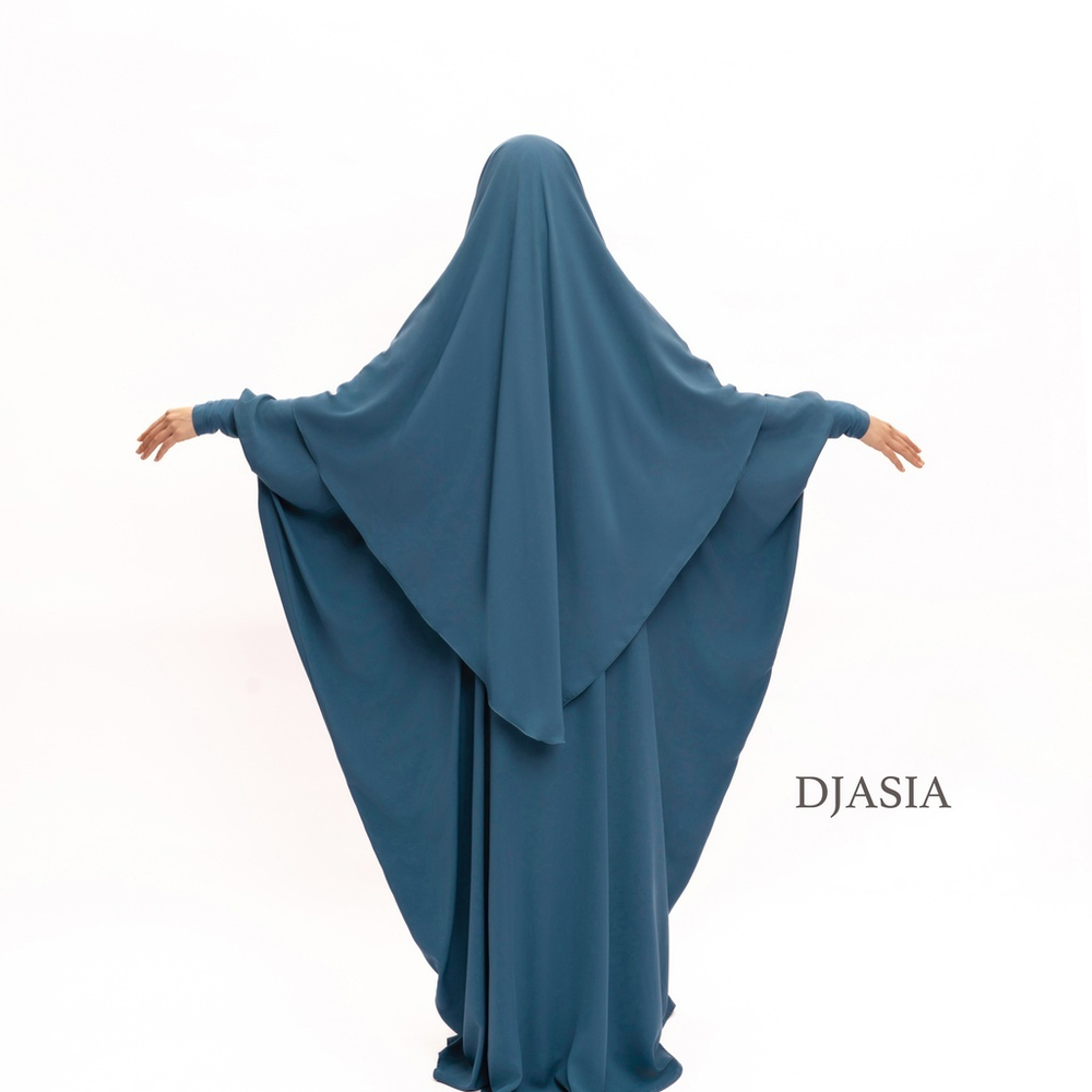 КОМПЛЕКТ: ХИМАР И АБАЯ ИЗ МЕДИНСКОГО ШЕЛКА One size