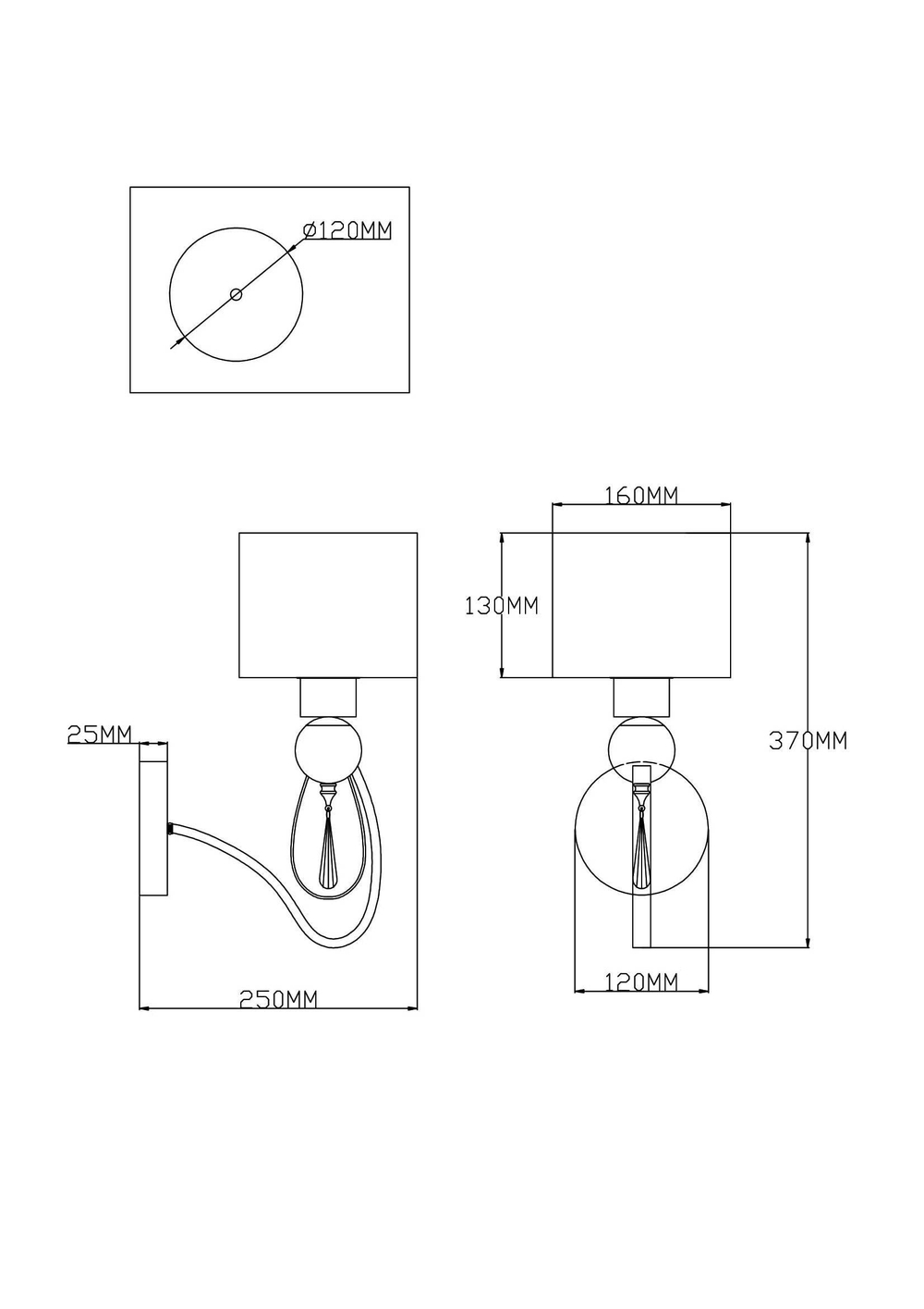 Бра Moderli V2583-1W Dark