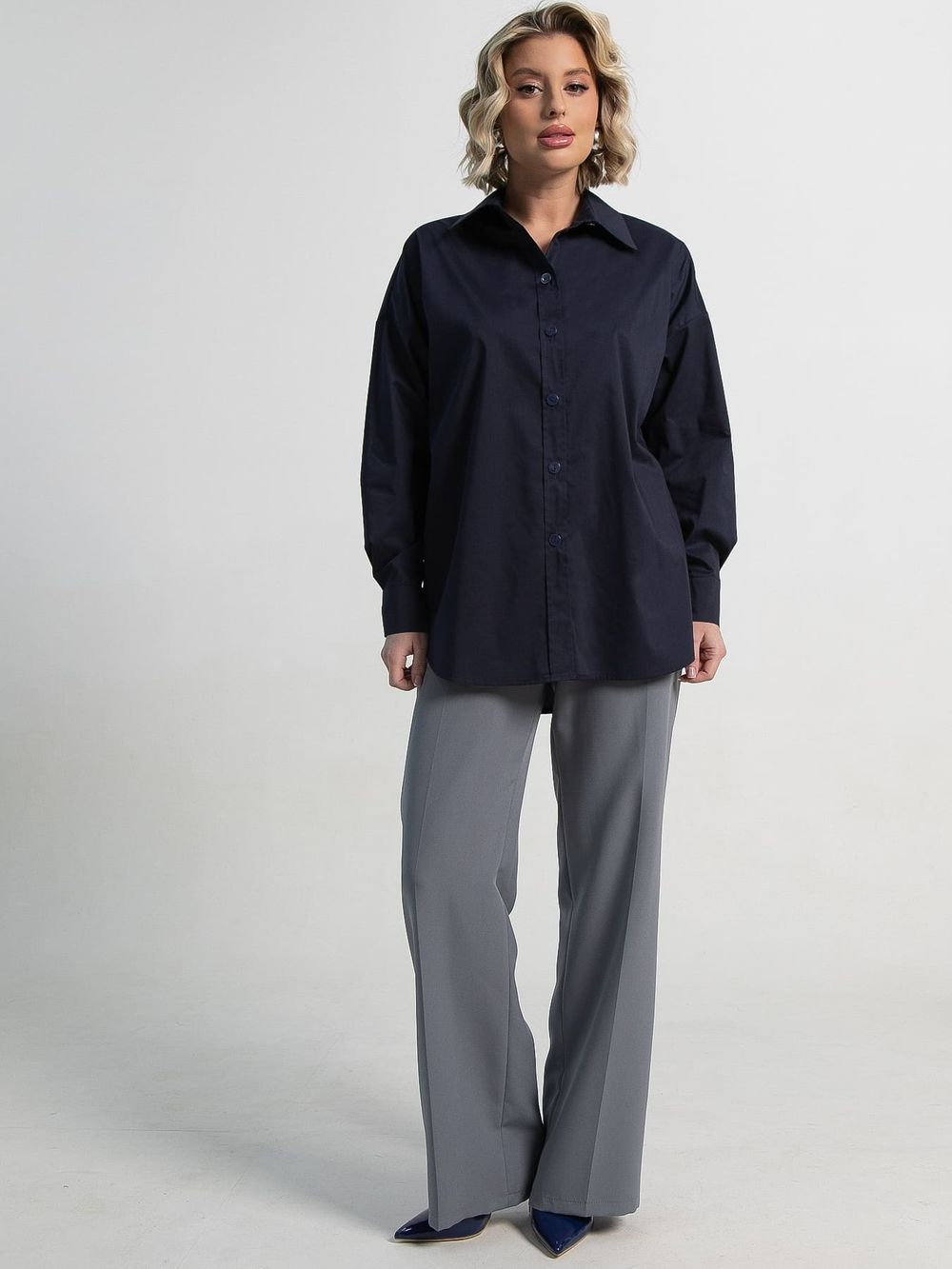 Рубашка хлопковая Рина (темно-синяя) Б15224-53М LT Collection