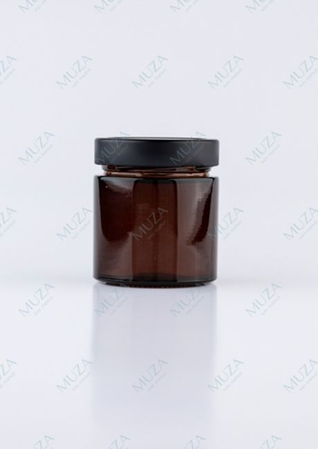 Баночка темное стекло с металл. крышкой 200 мл.