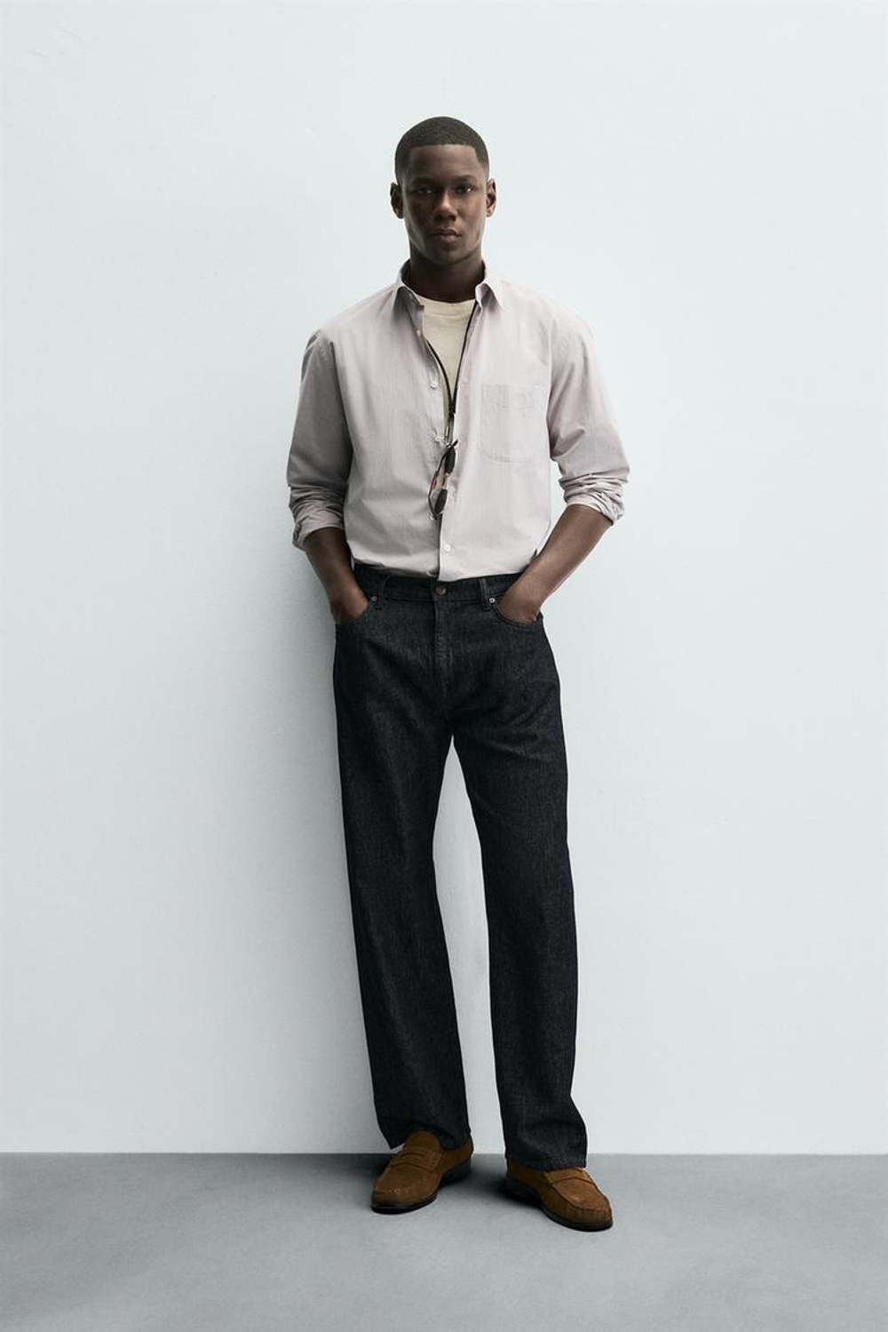 ZARА ЖАККАРДОВАЯ РУБАШКА В ПОЛОСКУ, ПОЛОСКИ