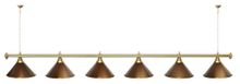 Лампа STARTBILLIARDS 6 пл. (плафоны зеленые,штанга золотая,фурнитура золото)