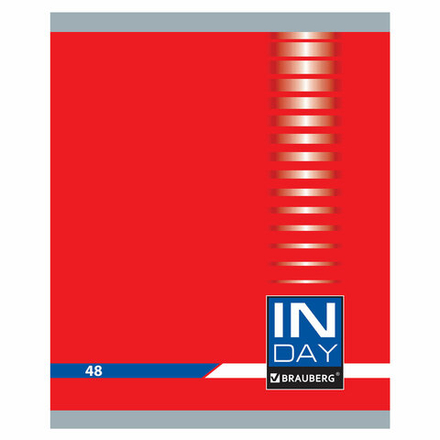 Тетрадь А5, 48 л., BRAUBERG, клетка, обложка картон, "INDAY", 400518, 1шт
