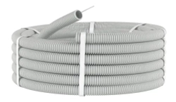 Труба гибкая гофрированная ПВХ 16мм с протяжкой лёгкая (100м) серый