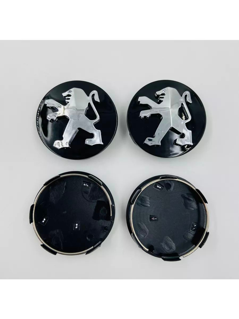 Колпачки на литые диски с эмблемой Peugeot 61 мм 4 шт