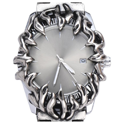 KIOSK Y2K Trendy Fashion Retro Wrist Watch Silver Luxury American Fossil Quartz Movement Stainless Steel Watchband