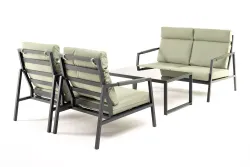 "Лилия" лаунж-зона 4-местная из алюминия, цвет серо-зеленый