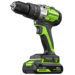 Дрель-шуруповерт аккумуляторная GREENWORKS GD24DD60 ударная, 24V, 2 АКБ 2Ач и ЗУ 3704107CUC