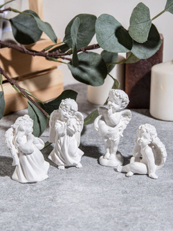 Набор статуэток ангелочки 4 штуки на подносе прямоугольник