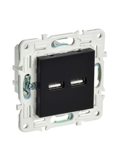 Розетка USB A+A 3.1А SKANDY SK-R15Bl черн. IEK SK-U21-D31-K02