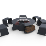 Стол-очаг Омега с 6 табуретами