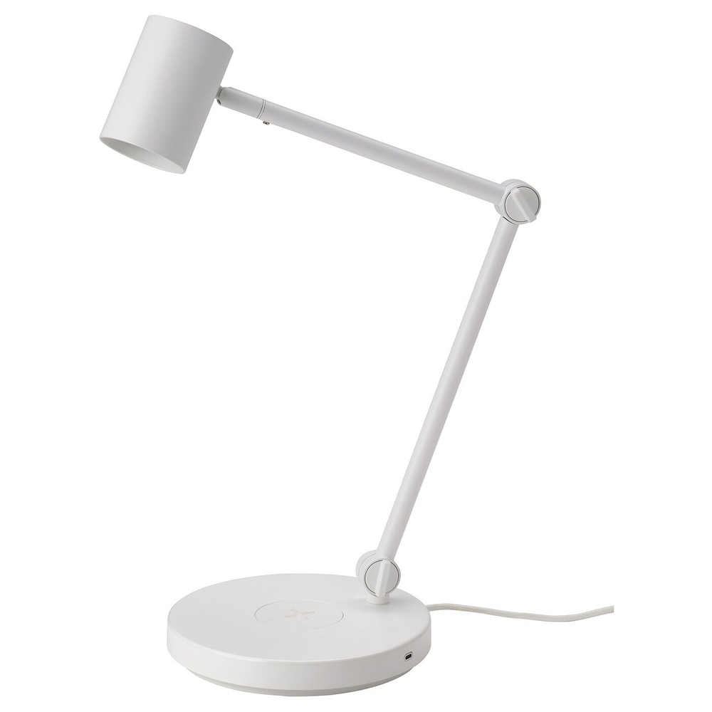 IKEA NYMÅNE  (ИКЕА НЙМÅНЕ)  -  Настольная лампа с зарядным устройством индуктивная, белая