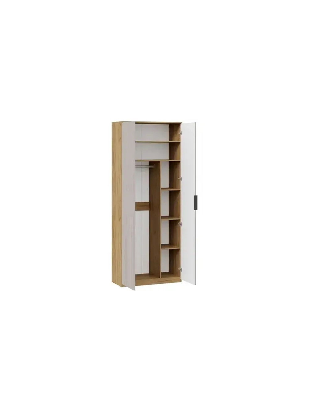 Шкаф для одежды Дуб Крафт золотой, Мокко 90х43х226