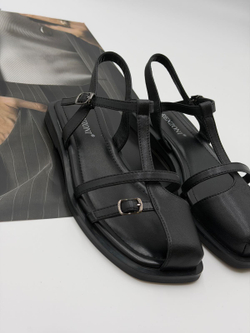 Босоножки женские натуральная кожа арт. PEAL 31-3 цвет "чёрный"