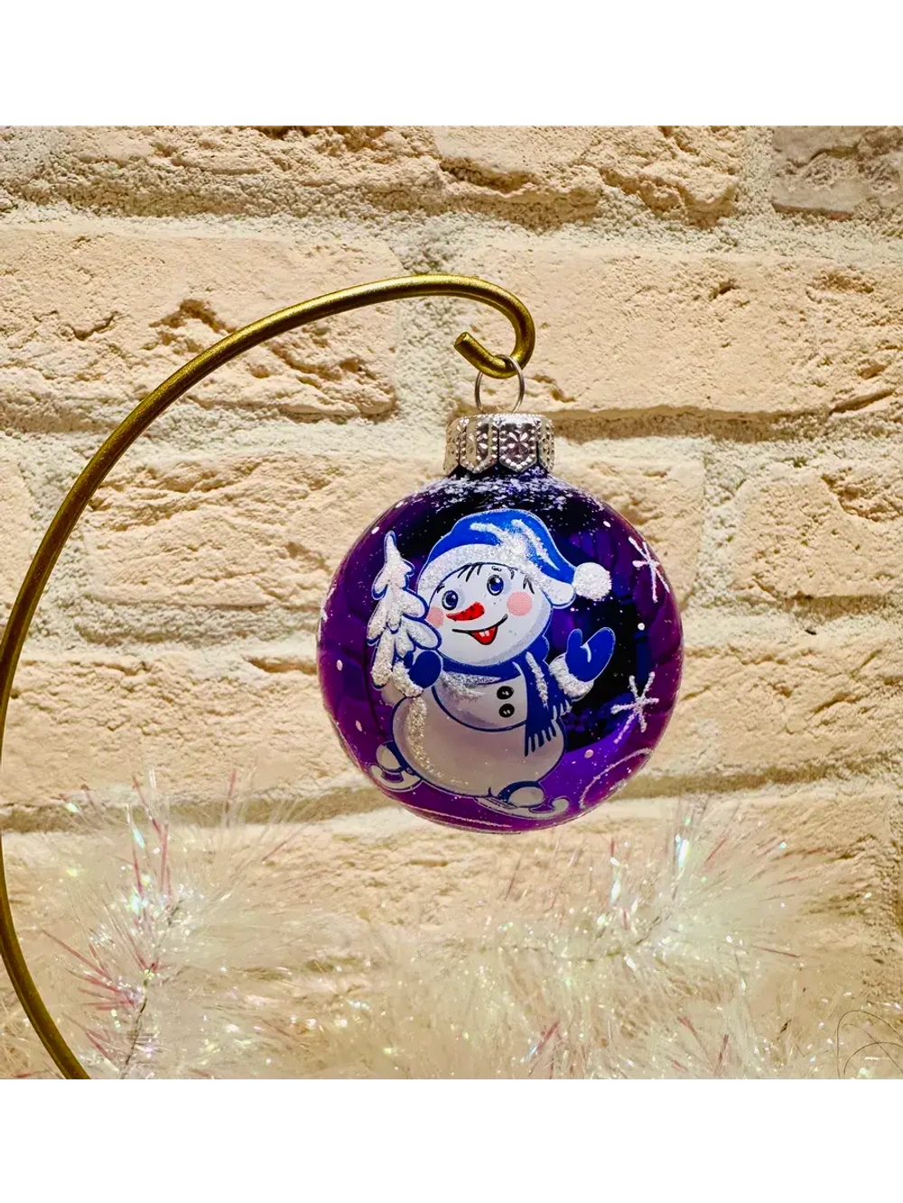 Елочный шар "Снеговичок " 6 см