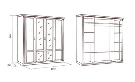 ЛОРЕНЦО Шкаф для одежды 4-х дв.