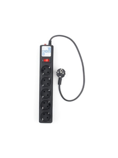 PowerCube Фильтр-удлинитель 0.5м, 5 розеток,10А (SPG5-С1), черный графит {20850}