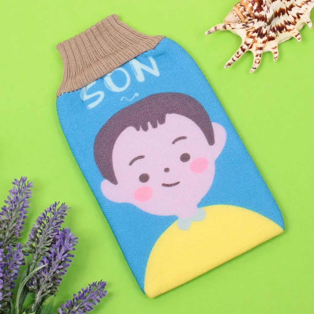 Мочалка - варежка массажная детская «Premium - МОЯ СЕМЬЯ», сыночек, 24,5*15,5см (ZIPпакет)