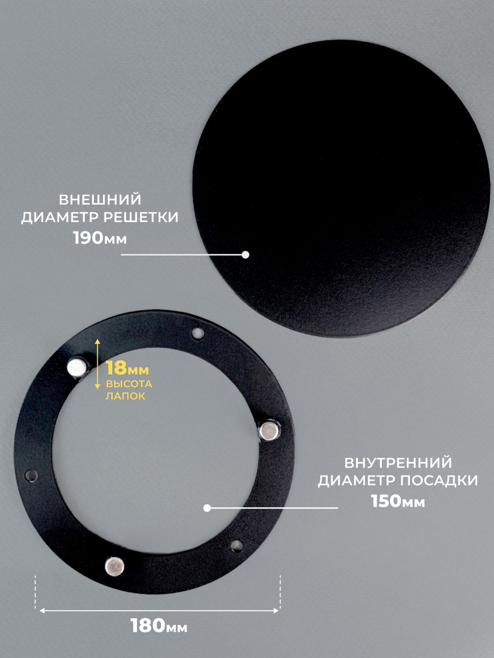 Вентиляционная Решетка РДК 150 Черная
