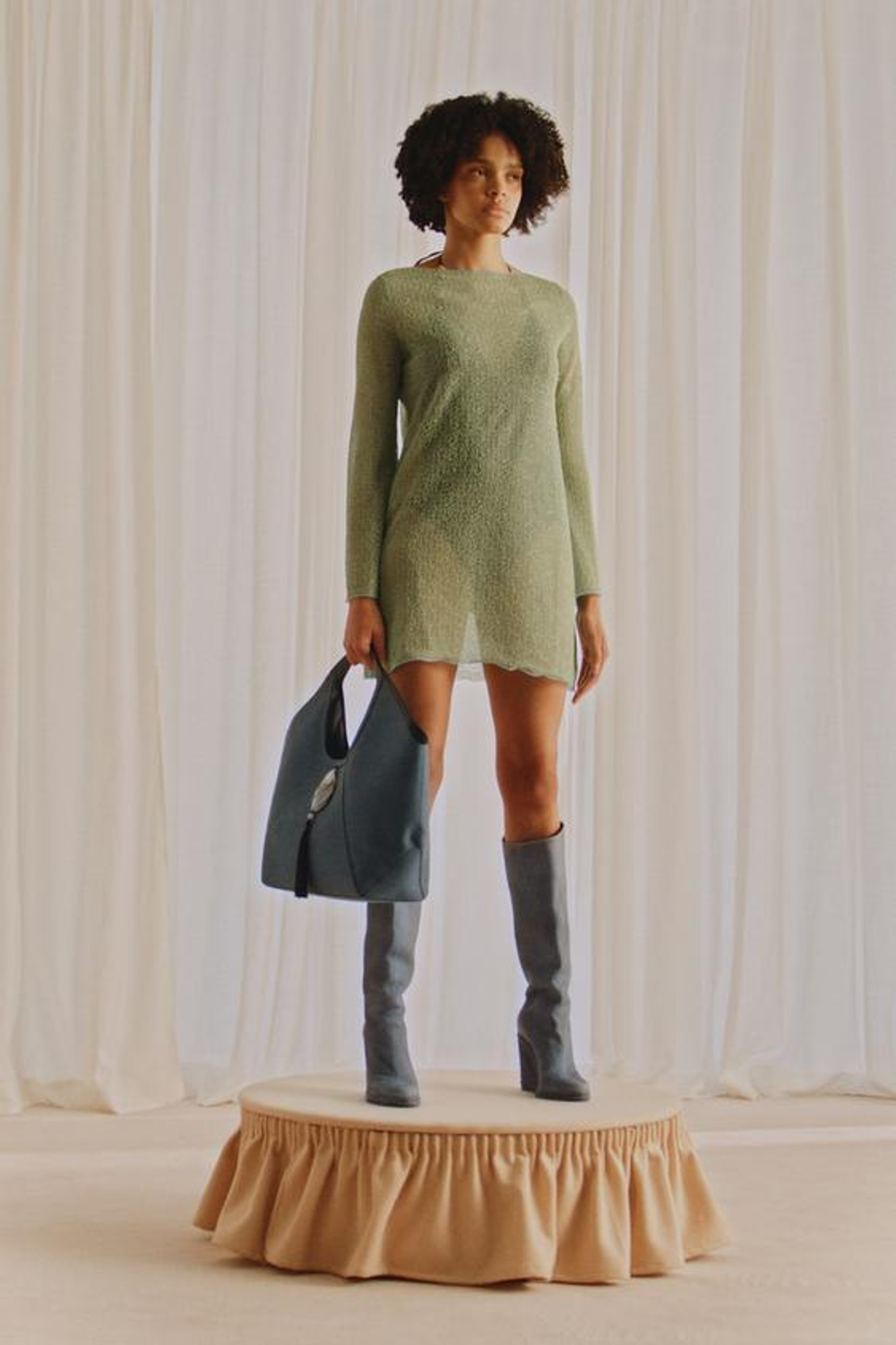 ZARA X MARISA BERENSON СУМКА-ШОППЕР, ДЖИНСОВЫЙ СИНИЙ