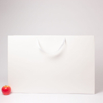 Пакет бумажный 75x50x24, белый, лента, картон VIP