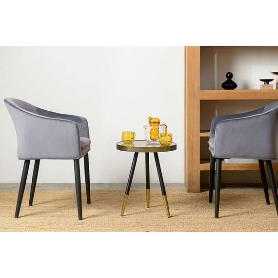 Журнальный столик Hedda Ø40 см, мрамор/матовое золото