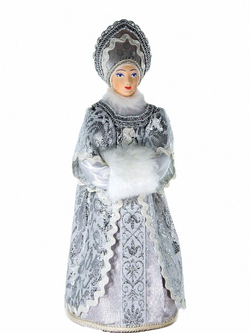 Фарфоровая кукла коллекционная Снегурочка с муфтой. Новогодняя игрушка под ёлку ручной работы