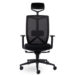 Кресло UTFC Профи М-900 с подголовником черный пластик (черный)