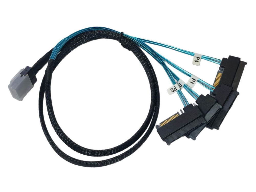 Кабель Mini SAS SFF-8087 - 4xSFF-8482 1.0м (без кабеля питания)