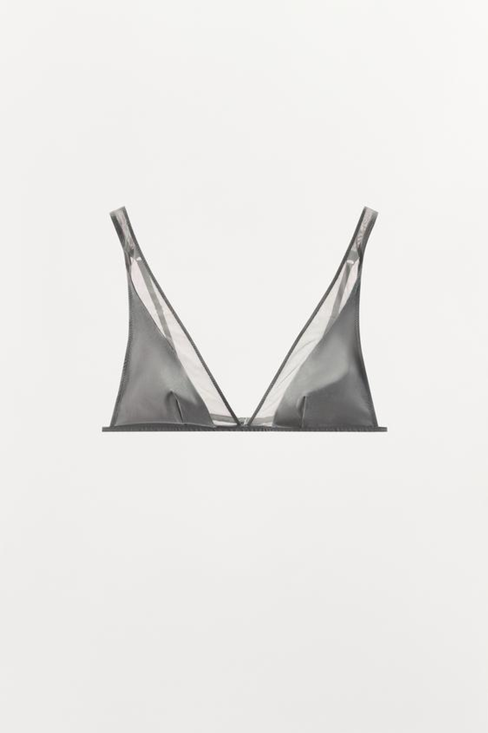 БЮСТГАЛЬТЕР С ТРИУГОЛЬНЫМИ ЧАШКАМИ И ТЮЛЕМ - ZARA