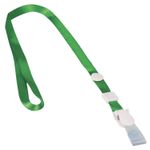 Лента для бейджей, 45 см, съемный пластиковый клип-замок с петелькой, ЗЕЛЕНАЯ, BRAUBERG, 235731