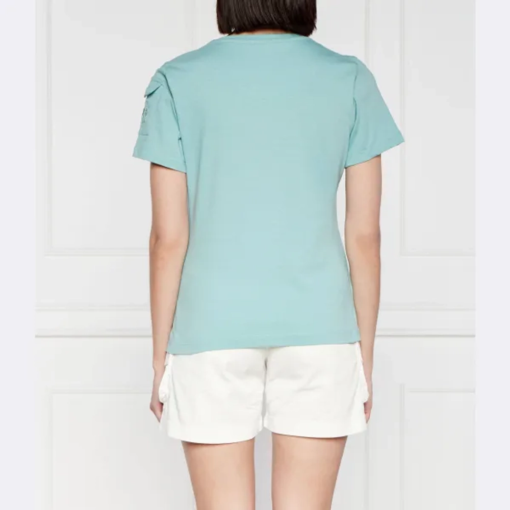 Футболка жен. AERONAUTICA 2244 бирюза вырез V